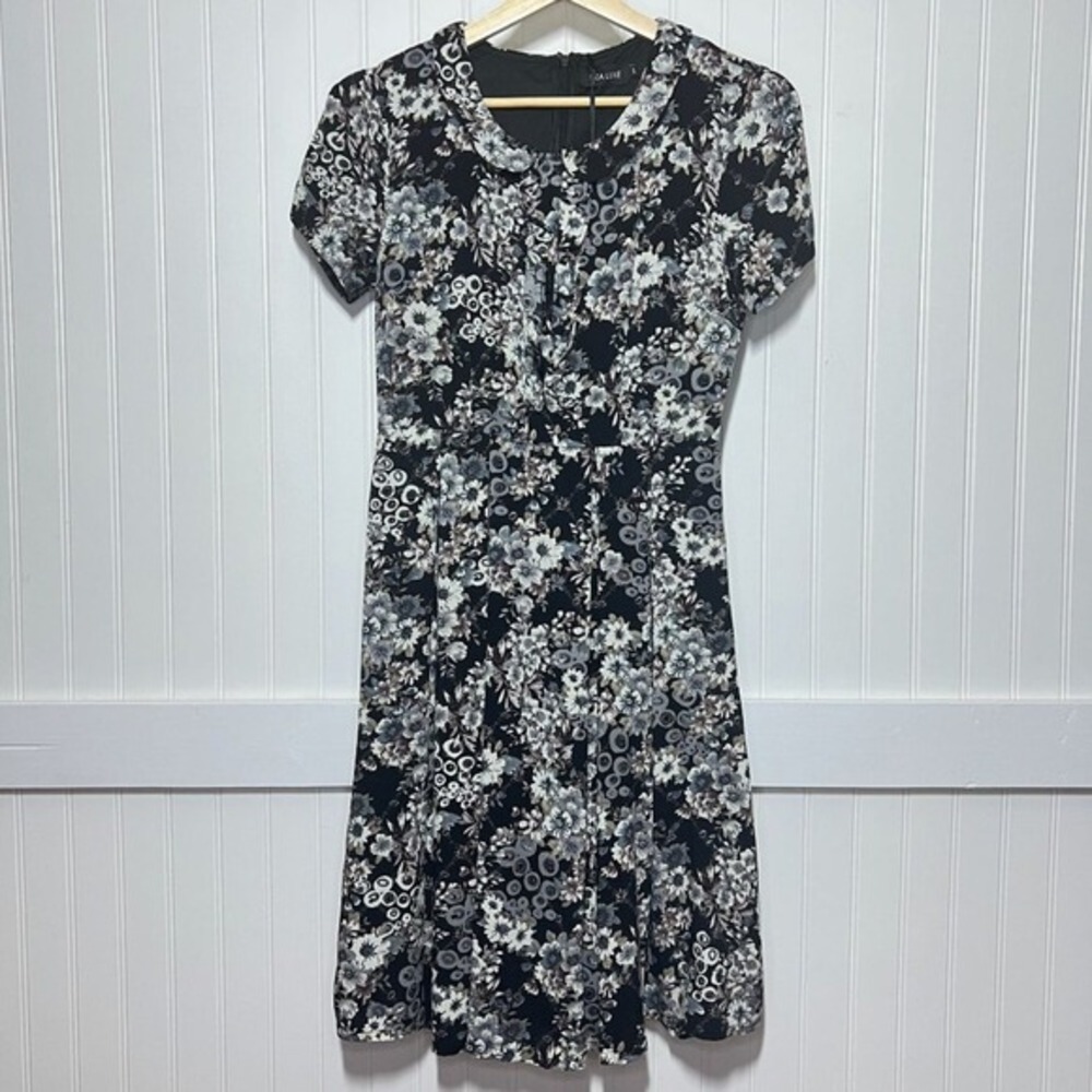 Liza Luxe Dress Whimsigoth Cottagecore Floral Vintage‎ Inspired Peter Pan Collar